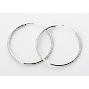 Dámské stříbrné naušnice kruhy hladké 40 mm 63958F