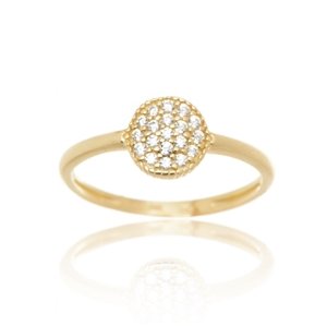 Dámský prsten ze žlutého zlata se zirkony PR0682F + DÁREK ZDARMA