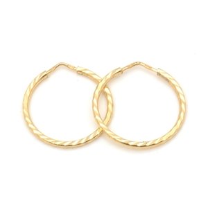 Náušnice kruhy ze žlutého zlata 19 mm NA1528F + dárek zdarma