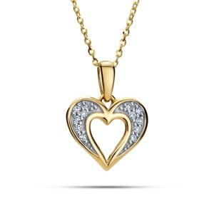 Zlatý přívěšek srdíčko s diamanty L'Amour Diamonds RP11136Y + dárek zdarma
