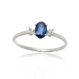 Prsten z bílého zlata se safírem a diamanty L'Amour Diamonds JR24485SAPW + dárek zdarma