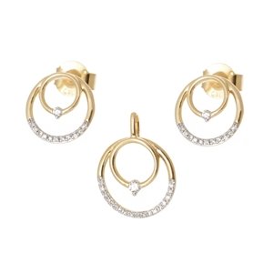 Zlatá souprava s diamanty L'Amour Diamonds BSOUP10F + DÁREK ZDARMA