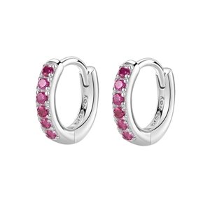 Stříbrné náušnice kroužky Brosway Fancy Passion Ruby FPR84 pár + dárek zdarma