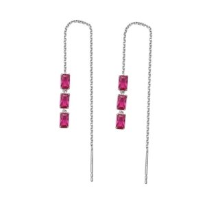 Stříbrné provlékací náušnice Brosway Fancy Passion Ruby FPR16 pár + dárek zdarma