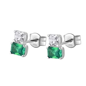 Stříbrné náušnice pecičky Brosway Fancy Life Green FLG06 pár + dárek zdarma