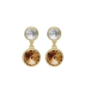 Stříbrné pozlacené náušnice s krystaly Swarovski VICTORIA CRUZ A4221-06DT