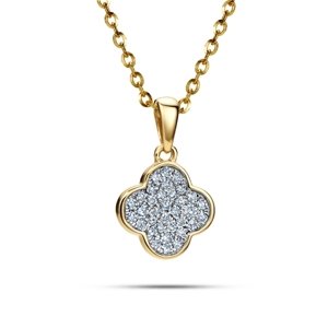 Zlatý přívěšek čtyřlístek s diamanty L'Amour Diamonds CP4871Y + dárek zdarma