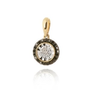 Zlatý přívěšek s černými a čirými diamanty L'Amour Diamonds JP8123Y + dárek zdarma