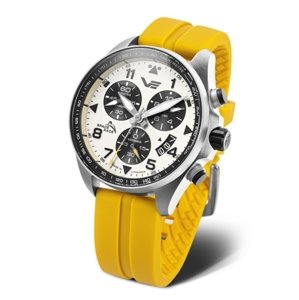 Hodinky Vostok Europe Space Race chrono line 6S30-325A743S žluté + Dárek zdarma