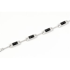 Dámský stříbrný článkový náramek 17-19 cm STNA0803F + dárek zdarma