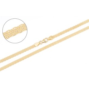 Řetízek ze žlutého zlata bismark 42 cm ZLR1535F + DÁREK ZDARMA