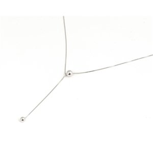 Dámský stříbrný náhrdelník s kuličkou 45-48 cm SVLN0543XE90045