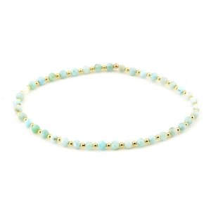 Náramek 7 Angelic Eyes se zlatými kuličkami a larimary ZLNA1467F + Dárek zdarma