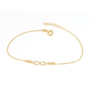 Dámský zlatý náramek s nekonečny ZLNA1485F 20 cm + dárek zdarma