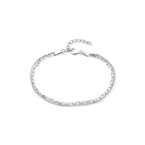Dámský dvojitý stříbrný náramek 17 cm STNA0827F