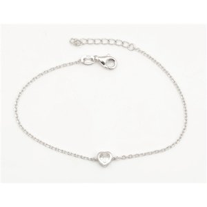 Stříbrný náramek se srdíčkem se zirkonem 17-20 cm STNA0829F