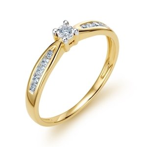 Zlatý prsten s diamanty L'amour Diamonds JR10090Y + dárek zdarma