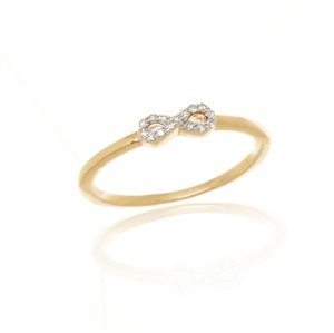 Zlatý prsten s nekonečnem s diamanty L'Amour Diamonds RR56806Y + dárek zdarma
