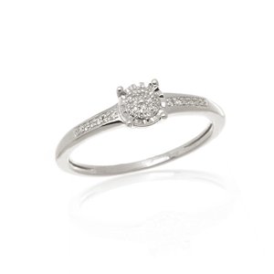 Prsten z bílého zlata s diamanty L'Amour Diamonds CR8100W + dárek zdarma