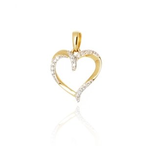 Zlatý přívěšek srdíčko s diamanty L'Amour Diamonds CP4740Y + dárek zdarma