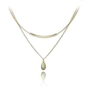 Elegantní zlacený dvojitý stříbrný náhrdelník JMAS0294GN47 + dárek zdarma