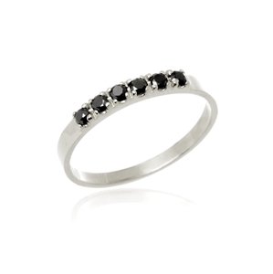 Prsten z bílého zlata s černými diamanty-brilianty BP0114BF + DÁREK ZDARMA