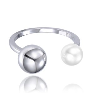 Moderní dámský stříbrný prsten s perlou JMAS7046SR59