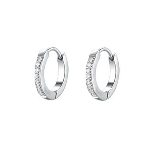 Náušnice Luca Barra kroužky z chirurgické oceli s krystaly 13 mm OK1552
