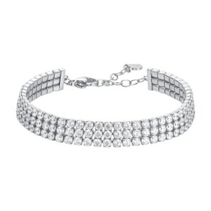Dámský štrasový náramek Luca Barra z chirurgické oceli 16-19 cm BK2846