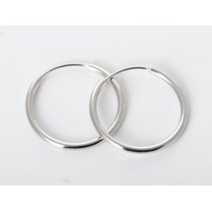 Stříbrné naušnice kruhy hladké 23 mm 78003F