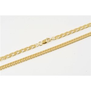 Stříbrný pozlacený řetízek rombo 55 cm STRR0234F + dárek zdarma