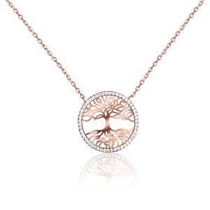 Stříbrný pozlacený náhrdelník strom života SVLN0156XH2R045