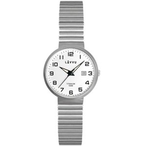 Dámské titanové vodotěsné hodinky Lavvu na pérovém náramku LWL5040 + dárek zdarma