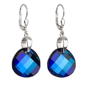 Stříbrné náušnice s krystaly Swarovski modré kulaté 31025.5