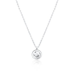 Dámský stříbrný náhrdelník s čirým zirkonem STNAH165F