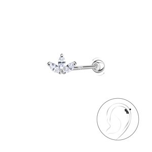 Klenoty Amber Piercing do ucha Lístky