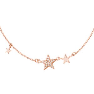 Klenoty Amber Stříbrný náhrdelník s hvězdou - potažený růžovým zlatem