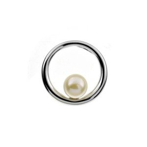 Klenoty Amber Stříbrný přívěsek kruh říční perla