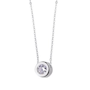 Klenoty Amber Minimalistický stříbrný náhrdelník s průsvitným zirkonem