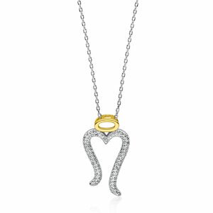 Klenoty Amber Luxusní stříbrný náhrdelník přívěsek andělské křídlo