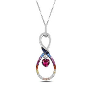Klenoty Amber Stříbrný náhrdelník - barvené nekonečno
