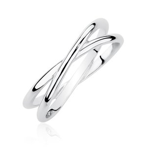Klenoty Amber Stříbrný propletený prstýnek - hladký Velikost: 11