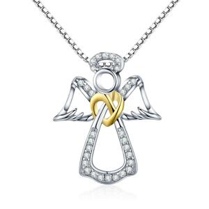 Klenoty Amber Luxusní náhrdelník anděl s čirými zirkony
