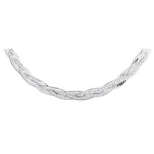 Klenoty Amber Stříbrný propletený náhrdelník