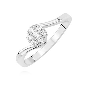 Stříbrný prsten zirkonový Květ Velikost: 54