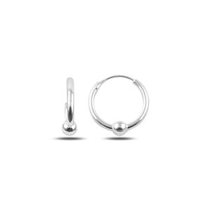 Klenoty Amber Stříbrné náušnice kroužky s kuličkou 14 mm
