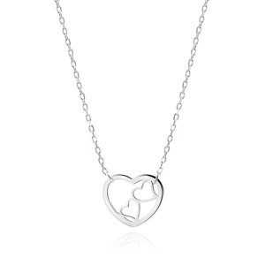 Klenoty Amber Stříbrný náhrdelník -  trojité srdce