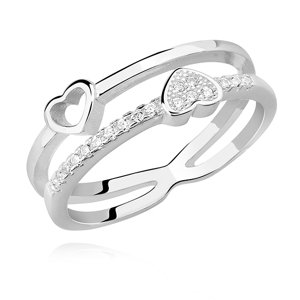 Klenoty Amber Stříbrný dvojitý prsten Alice Velikost: 11