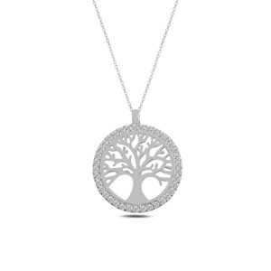Klenoty Amber Luxusní stříbrný přívěsek strom života se zirkony s řetízkem