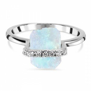 Klenoty Amber Luxusní stříbrný prsten měsíční kámen a topaz Natural Velikost: 52